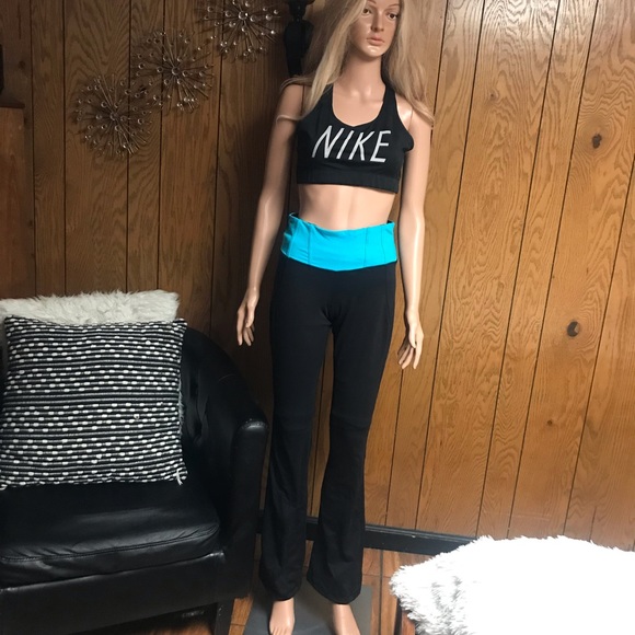 Lululemon"Tadasana Pant-Black & Blue-Size 6-Good Condition - Picture 6 of 15